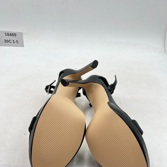 FSJ Women Classic Open Toe Sandals Ankle Strap High Heels Two Piece Buckled Shoe - Picture 6 of 7